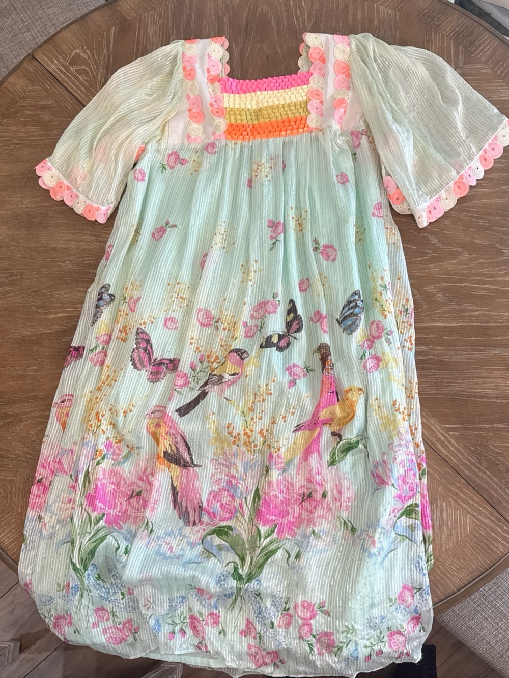 Manoush Eden's Garden silk blend lined dress
